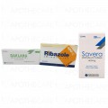 Package of Savera Tab 400mg 28's + 9 Pack Ribazole Cap 400mg 10's  + 1 Pack of Daklana  Tab 60mg 28's