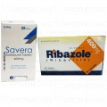 Package of Savera Tab 400mg 28's + 9 Pack Ribazole Cap 400mg 10's